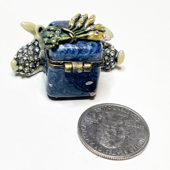 Jay Strongwater Bunny Rabbit Swarovski Enamel Trinket Box - Picture 2 of 4